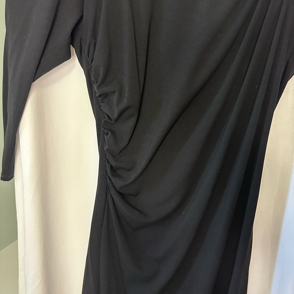 Susana Monaco long sleeve formal Black Dress with scrunched side fitted size L - Picture 2 of 8